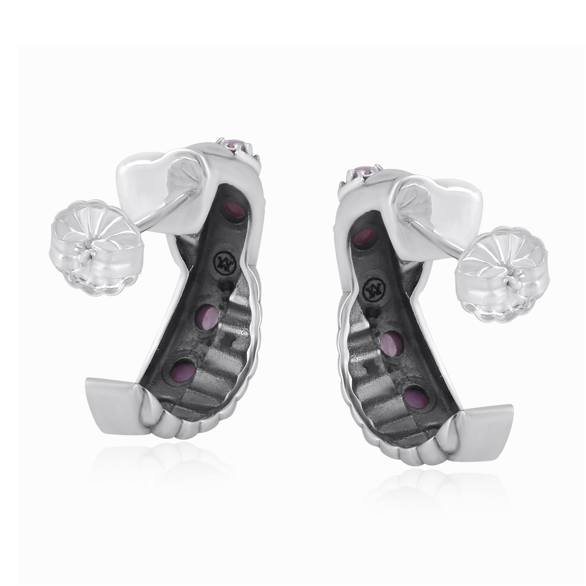 Sterling Silver Phosphosiderite Twist Hoop Earrings