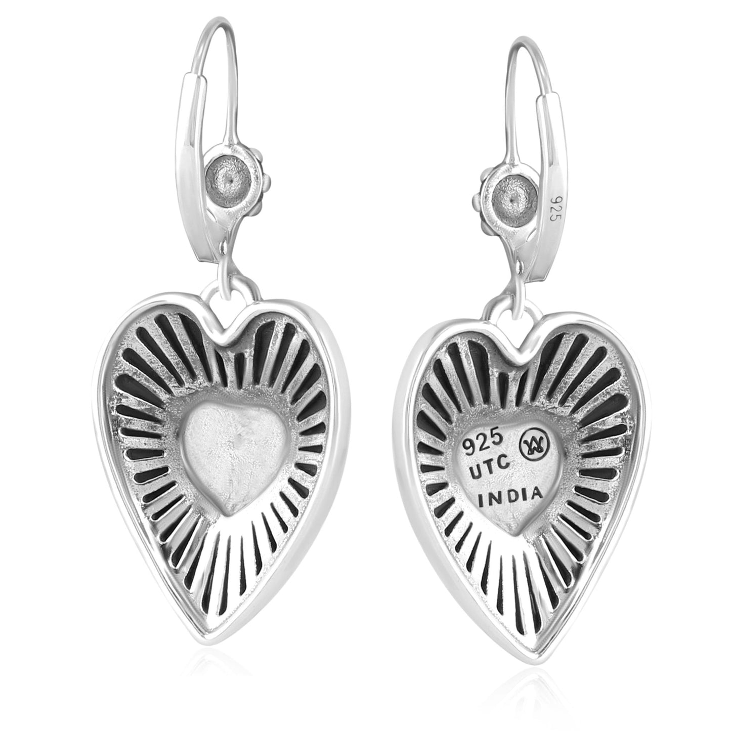 EXCLUSIVELY OURS! Sterling Silver Pink Opal Bold Heart Earrings