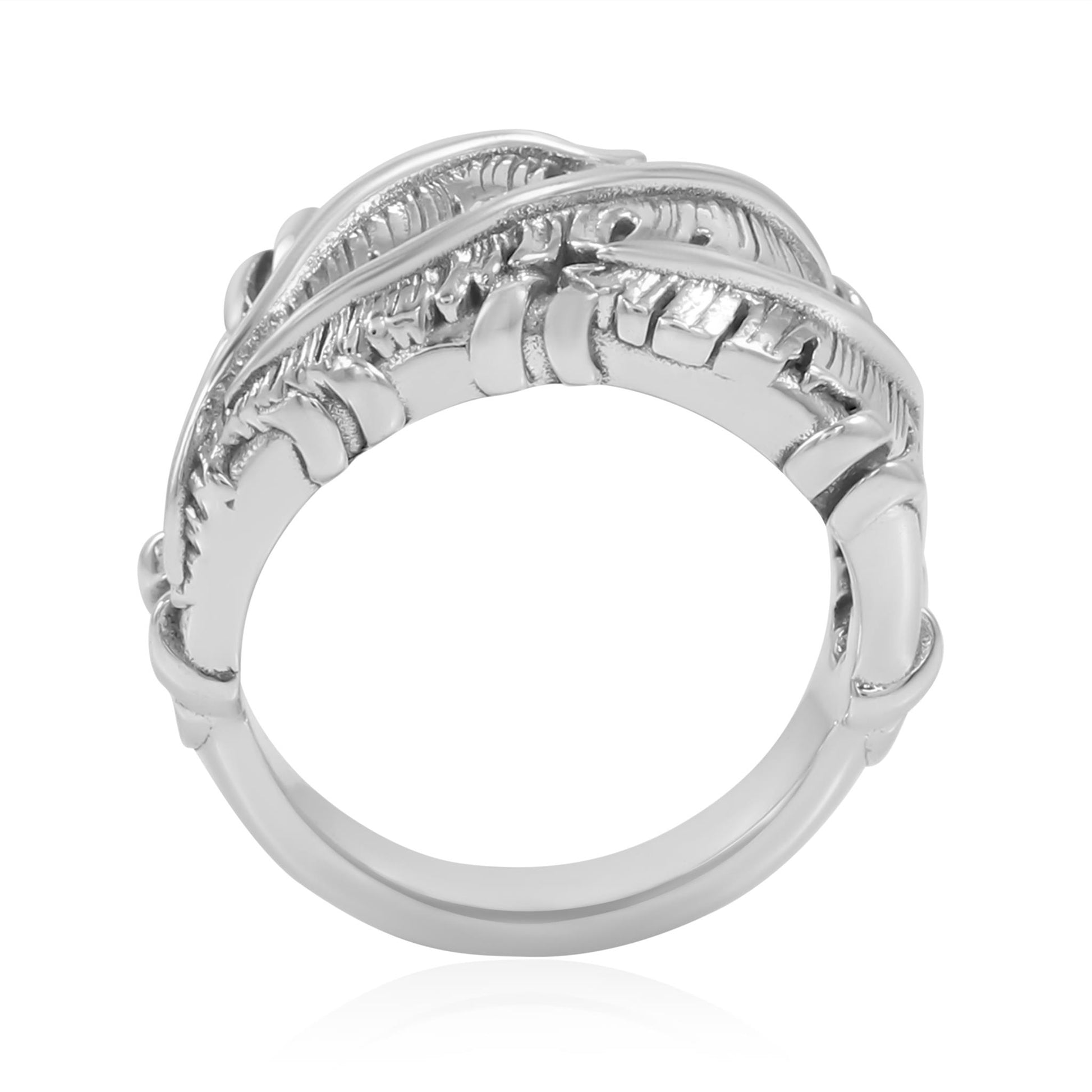 Sterling Silver 3-Feather Ring
