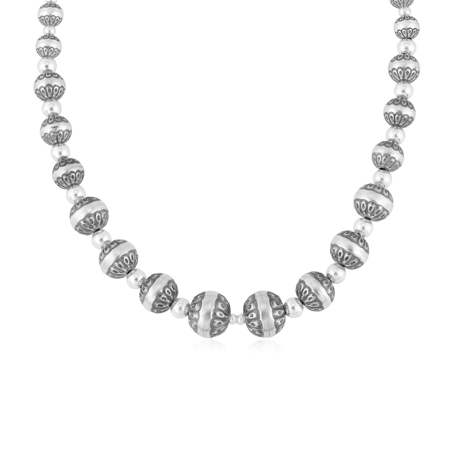 Sterling Silver Bold Native Pearl Necklace