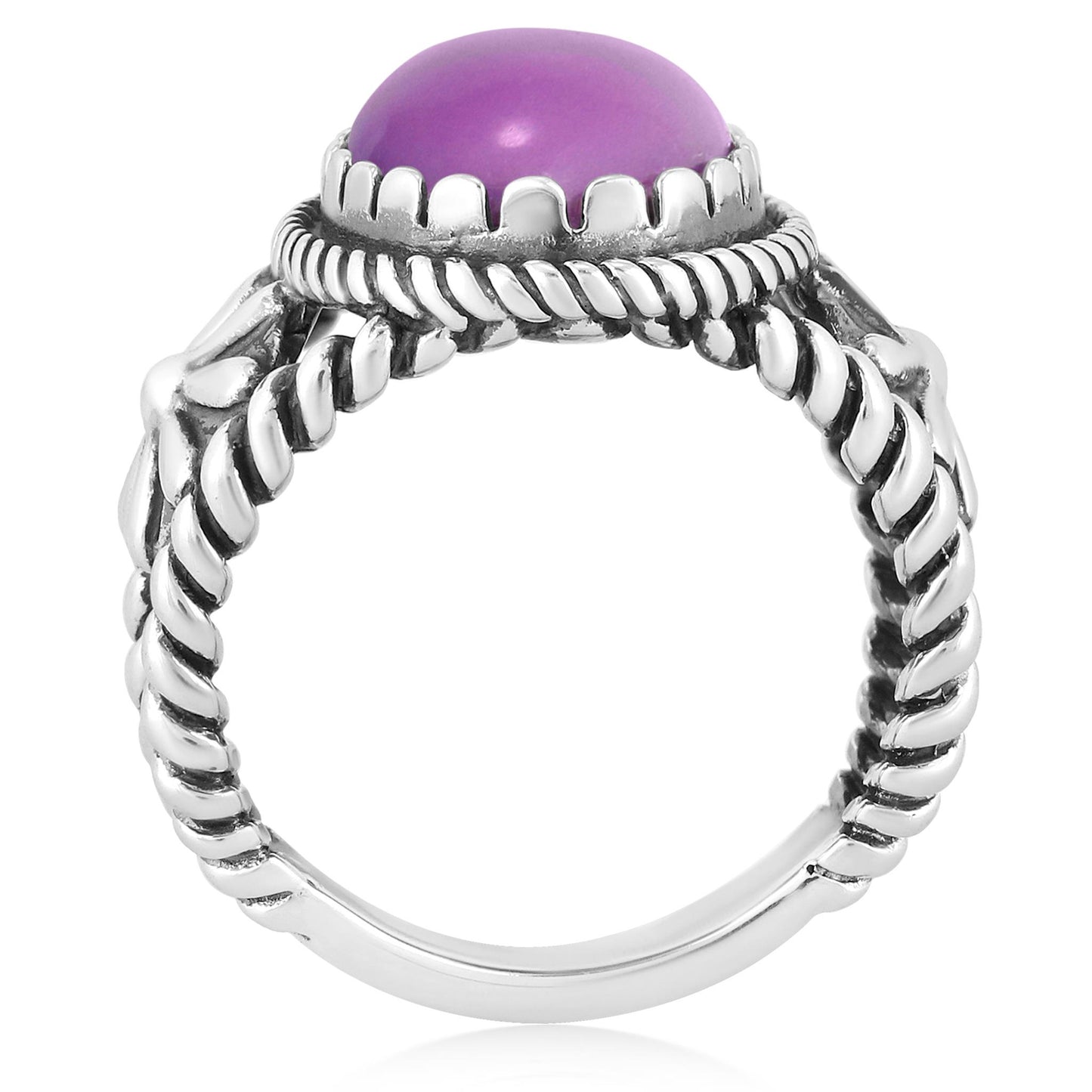 Sterling Silver Phosphosiderite Concha Flower Ring