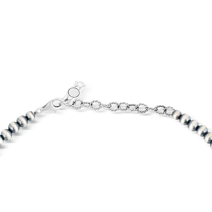 Sterling Silver Lapis Concha Butterfly Squash Blossom Necklace