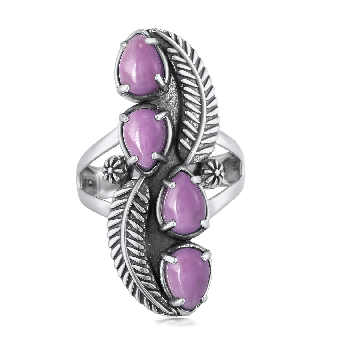 EXCLUSIVELY OURS! Sterling Silver Phosphosiderite Elongated Leaf Ring