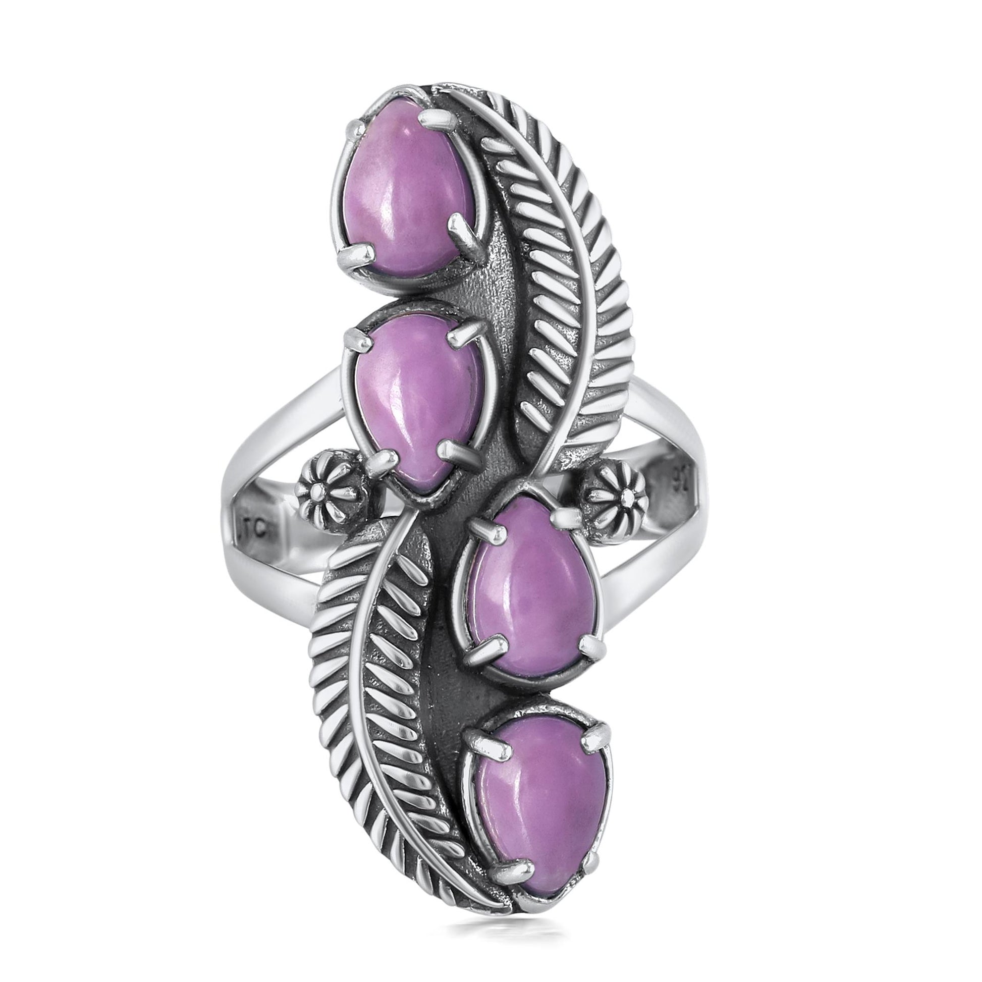 EXCLUSIVELY OURS! Sterling Silver Phosphosiderite Elongated Leaf Ring