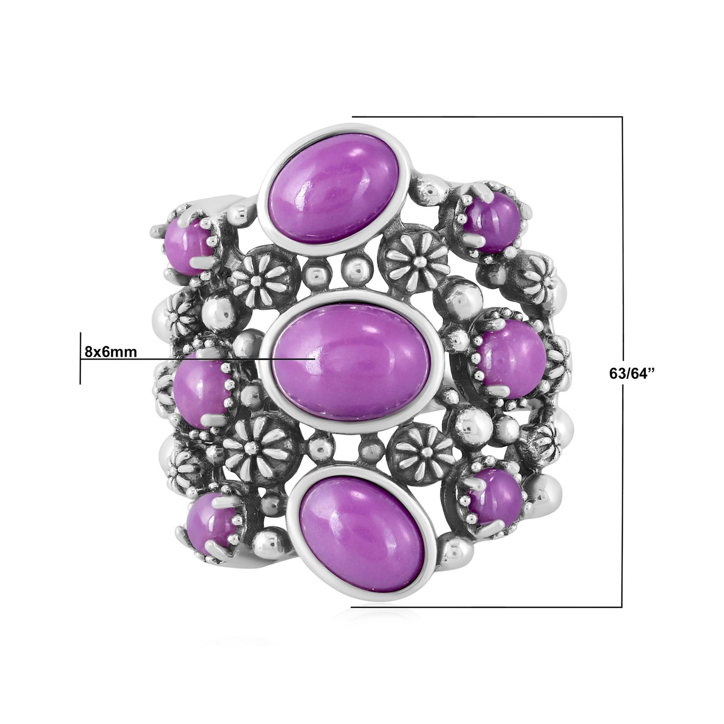 EXCLUSIVELY OURS! Sterling Silver Phosphosiderite 9-Stone Cluster Ring