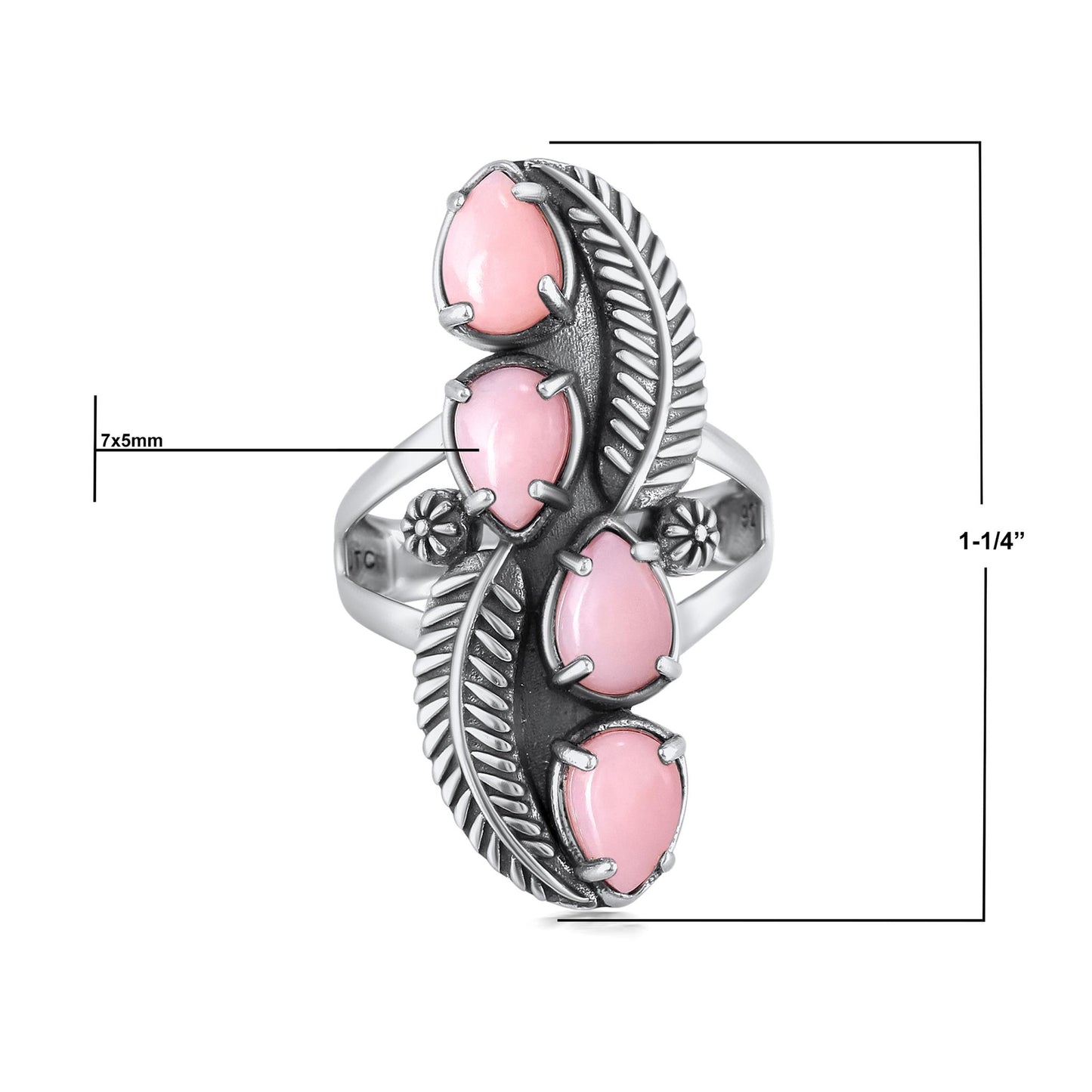 EXCLUSIVELY OURS! Sterling Silver Pink Opal Elongated Leaf Ring