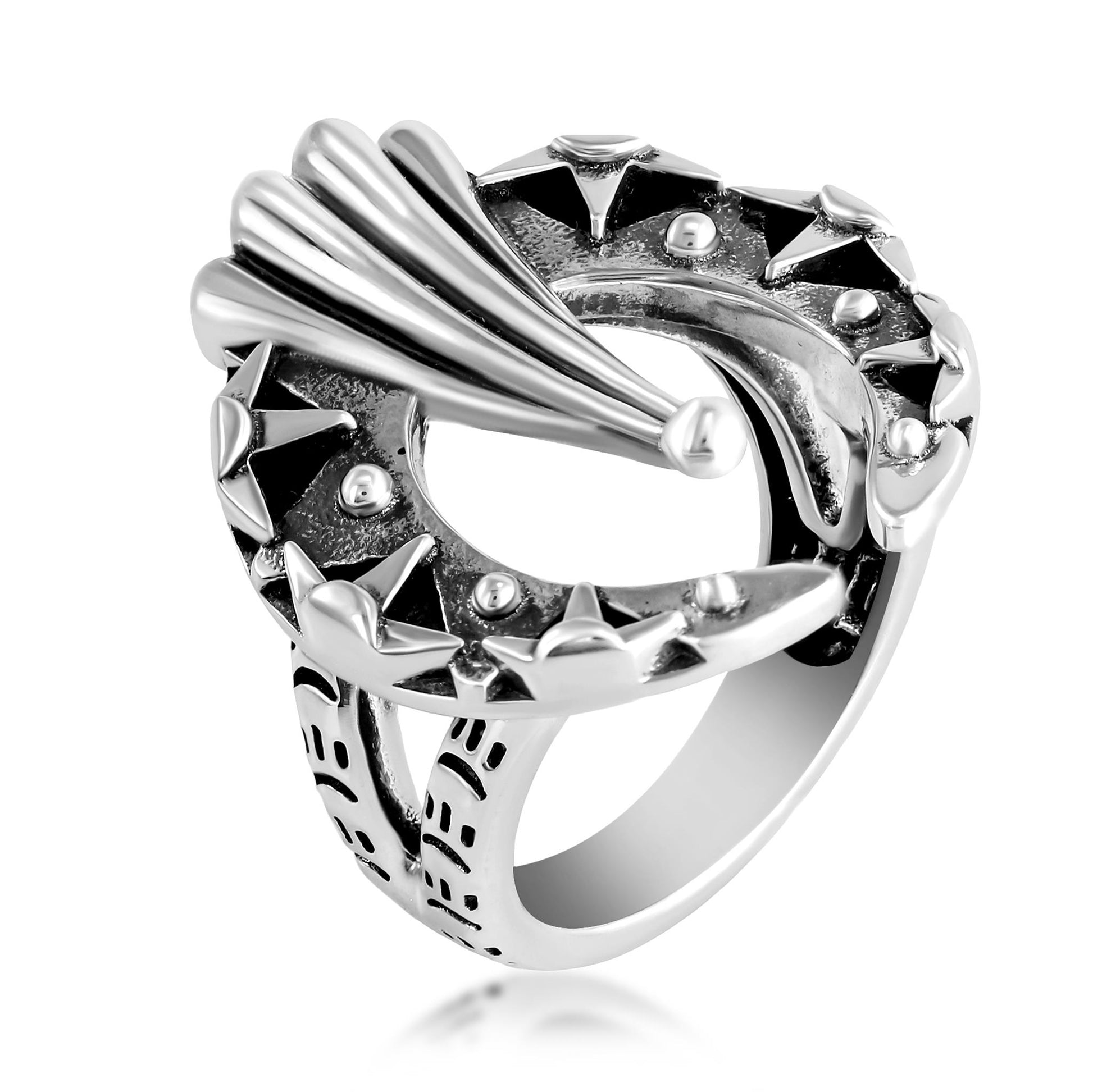 Sterling Silver Fritz Casuse Textured Naja Ring