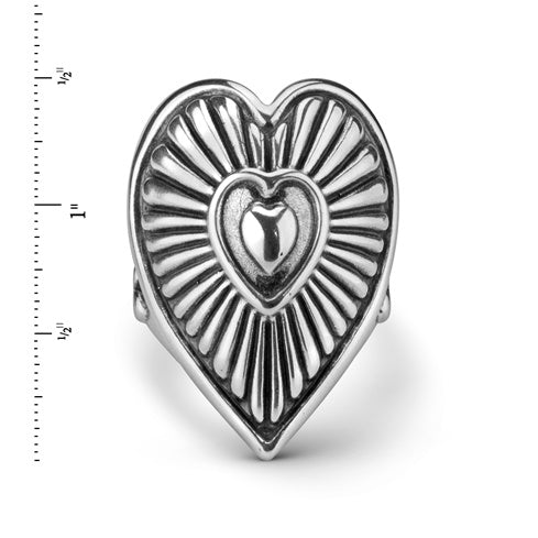 Sterling Silver Bold Heart Ring, Sizes 5 to 10