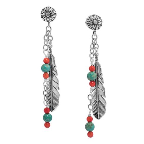 Cool Color long earrings in silver and gemstones