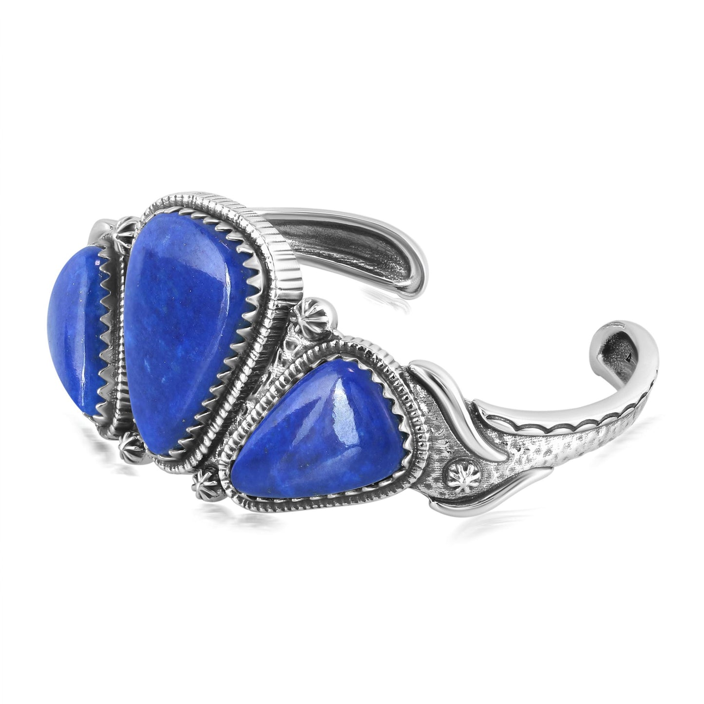 EXCLUSIVELY OURS! Sterling Silver Lapis 3-Stone Triangle Cuff