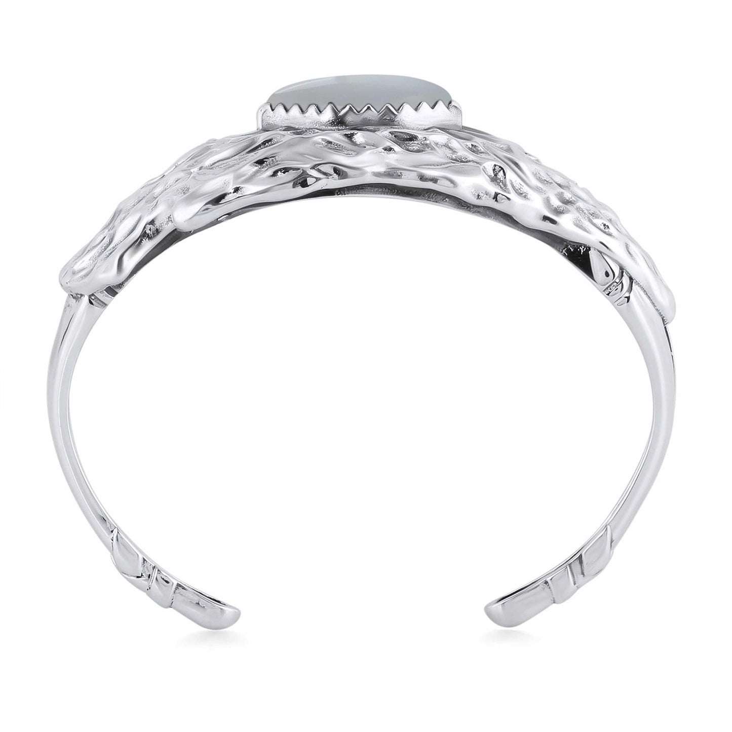 EXCLUSIVELY OURS! Sterling Silver White Agate Fritz Casuse Arrowhead Cuff Bracelet, Size Small