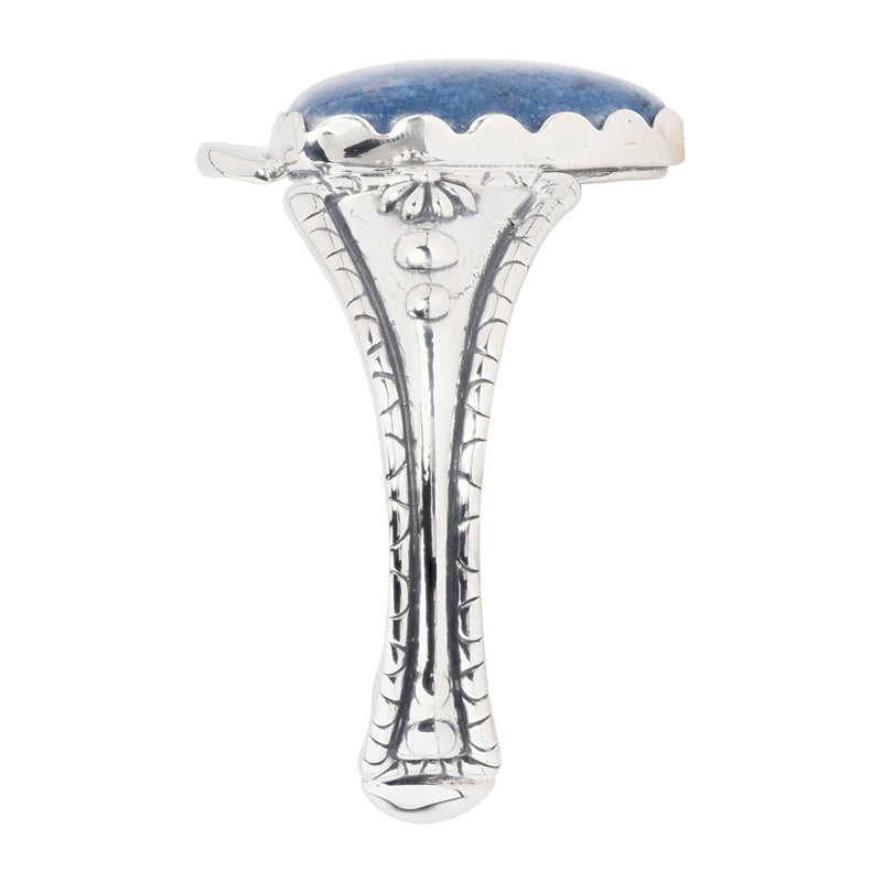 Sterling Silver Blue Lapis Arrowhead Gemstone Cuff Bracelet Sizes Small to Large