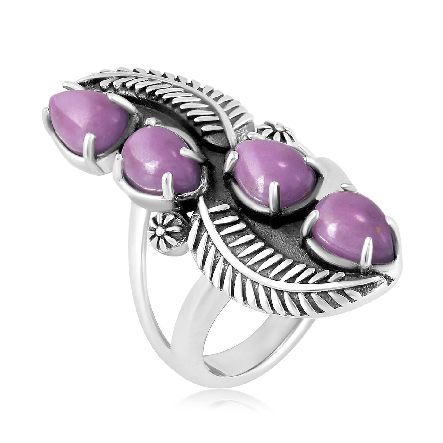 EXCLUSIVELY OURS! Sterling Silver Phosphosiderite Elongated Leaf Ring