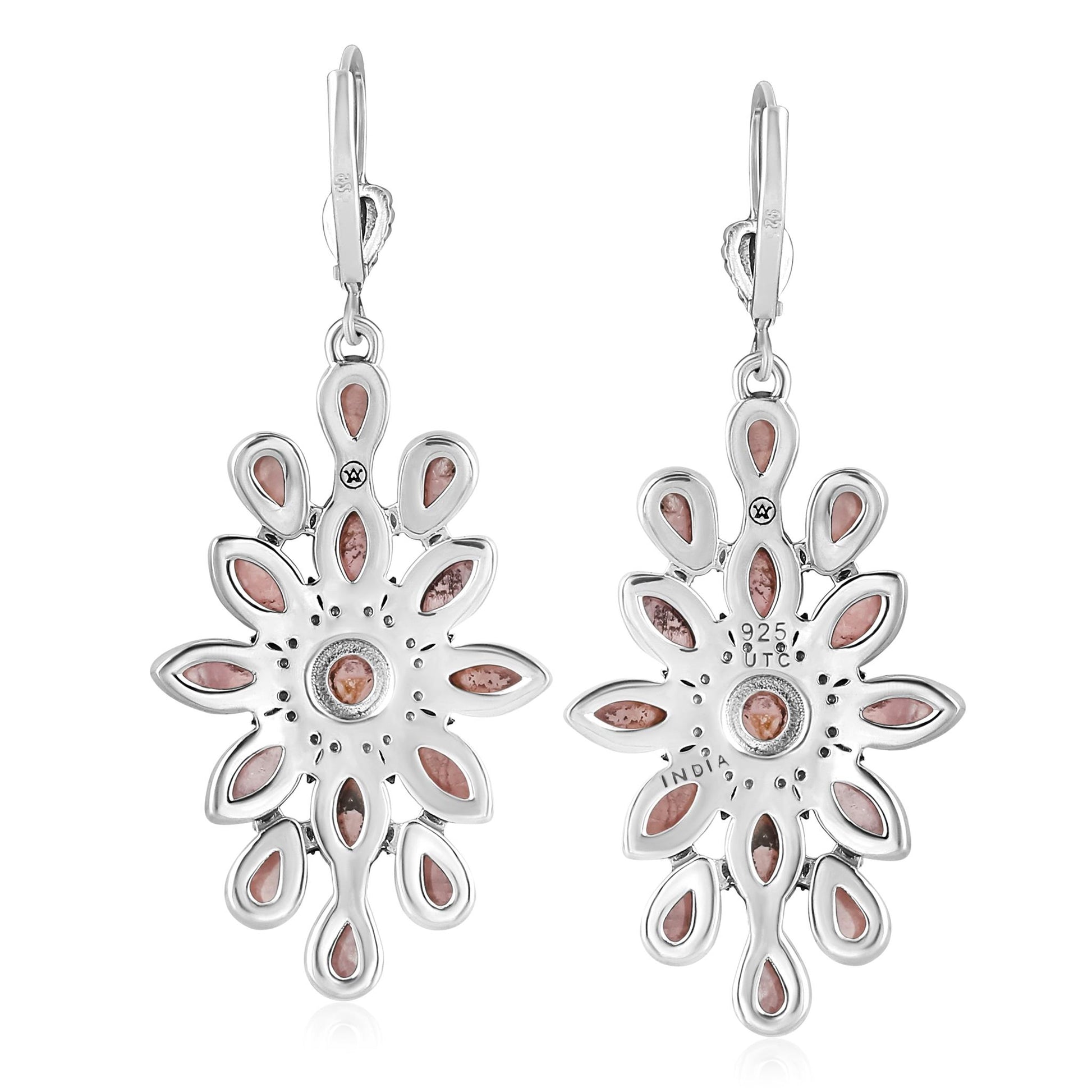 EXCLUSIVELY OURS! Sterling Silver Rhodochrosite Cluster Dangle Earrings