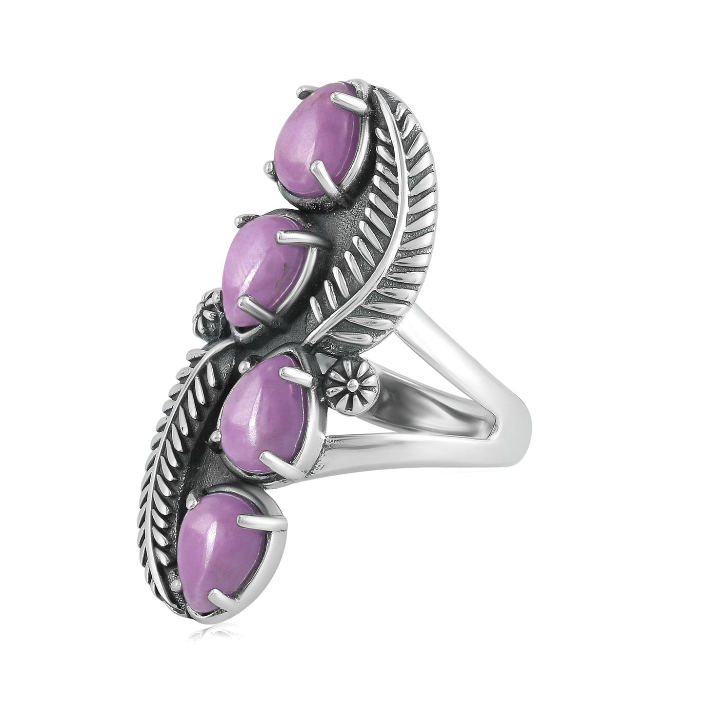 EXCLUSIVELY OURS! Sterling Silver Phosphosiderite Elongated Leaf Ring