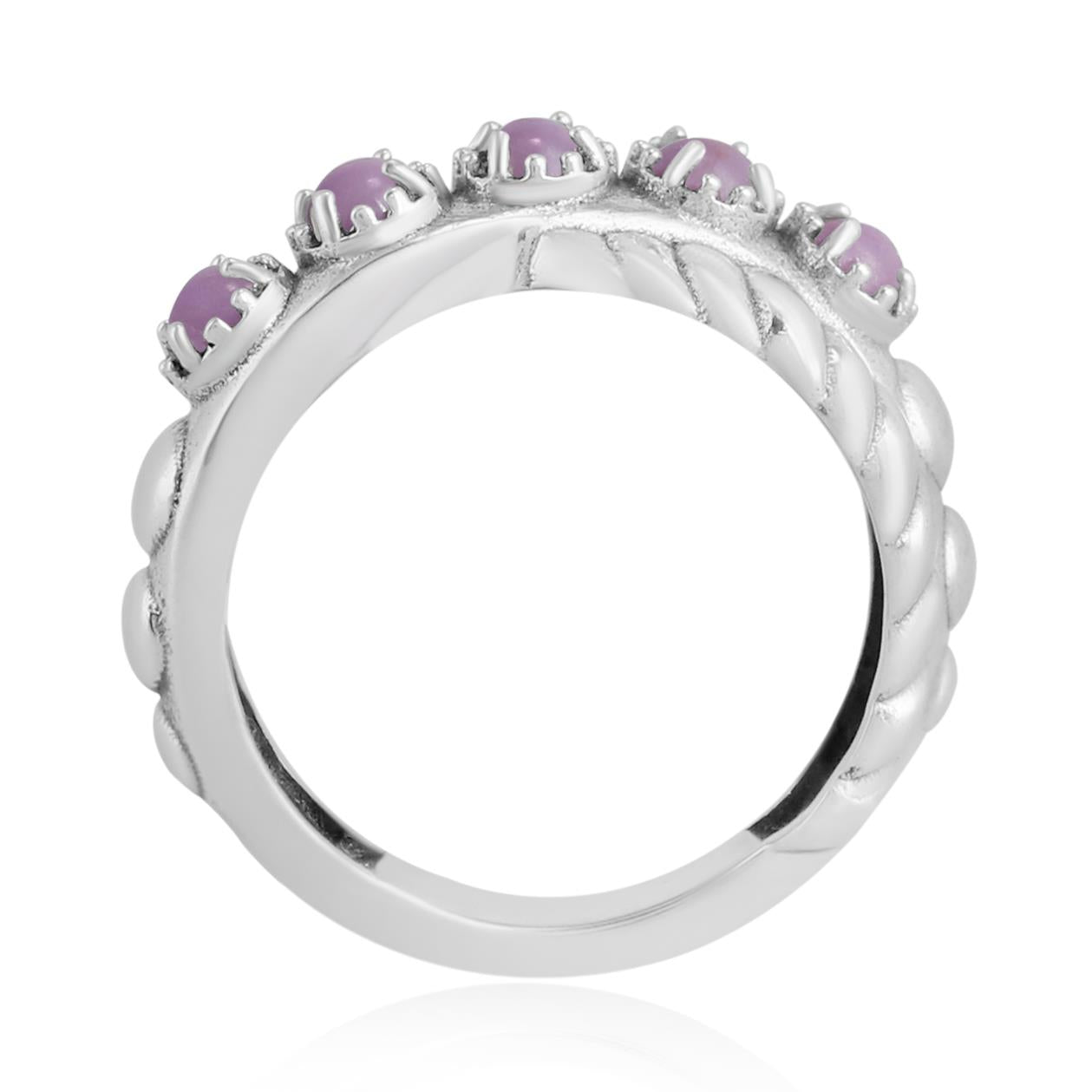 Sterling Silver Phosphosiderite Twist Band Ring