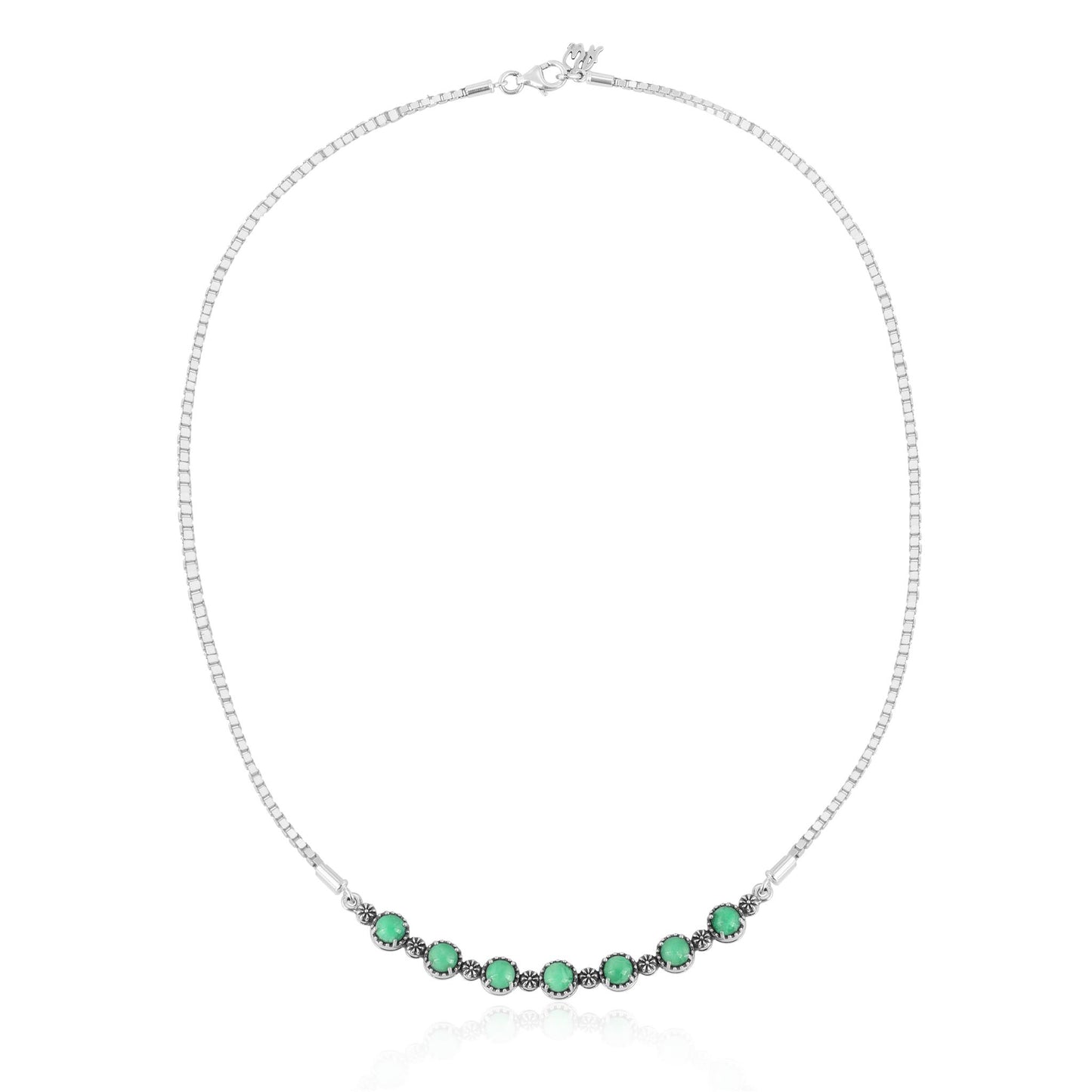 Sterling Silver Variscite Friendship Plaque Necklace