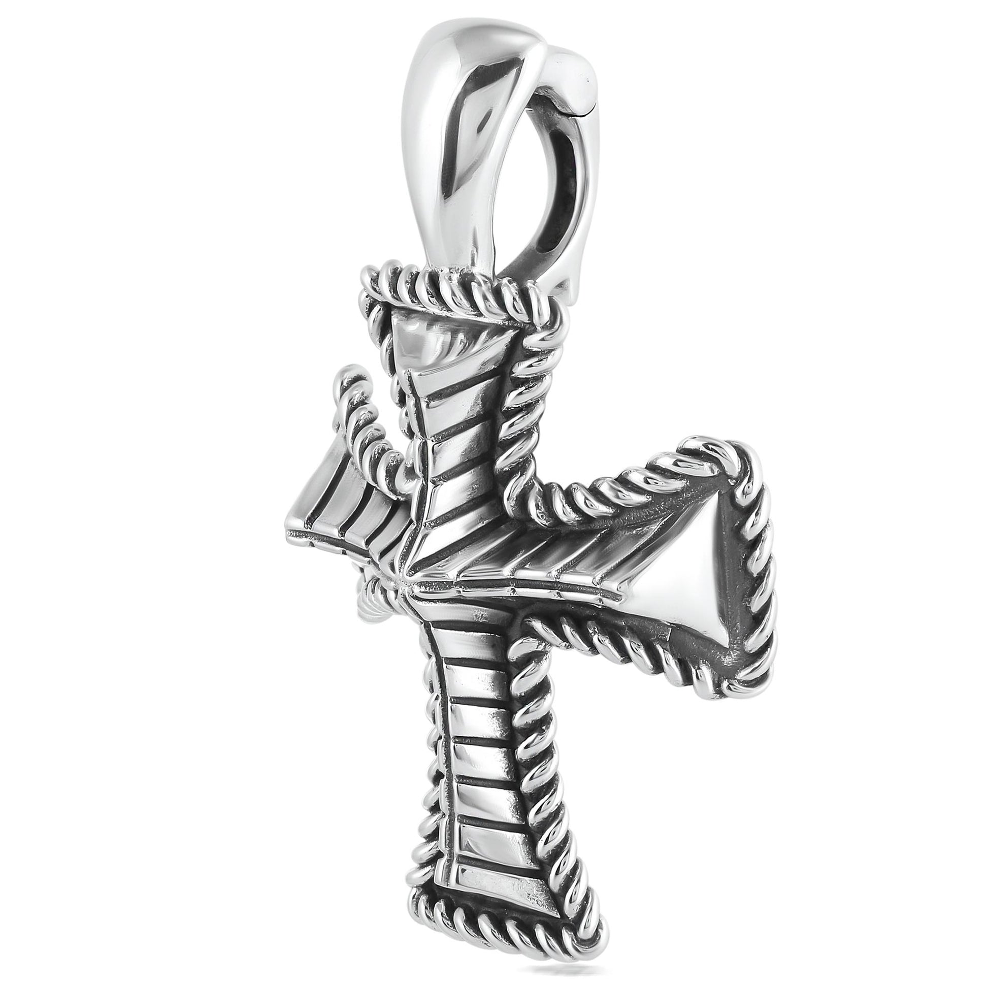 EXCLUSIVELY OURS! Sterling Silver Textured Cross Pendant Enhancer