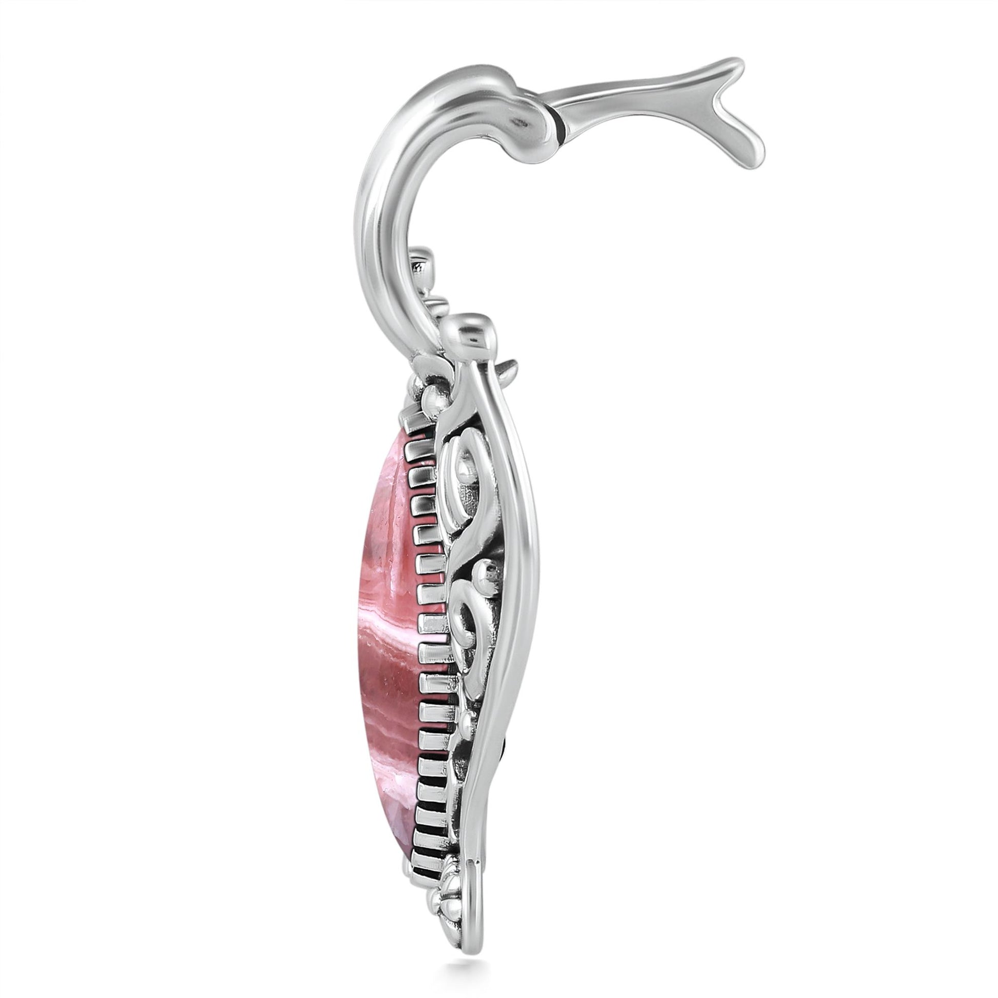 Sterling Silver Rhodochrosite Butterfly Pendant Enhancer
