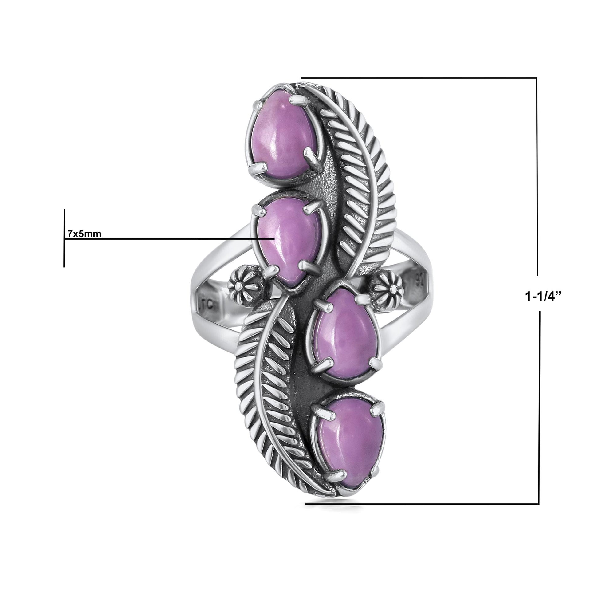 EXCLUSIVELY OURS! Sterling Silver Phosphosiderite Elongated Leaf Ring