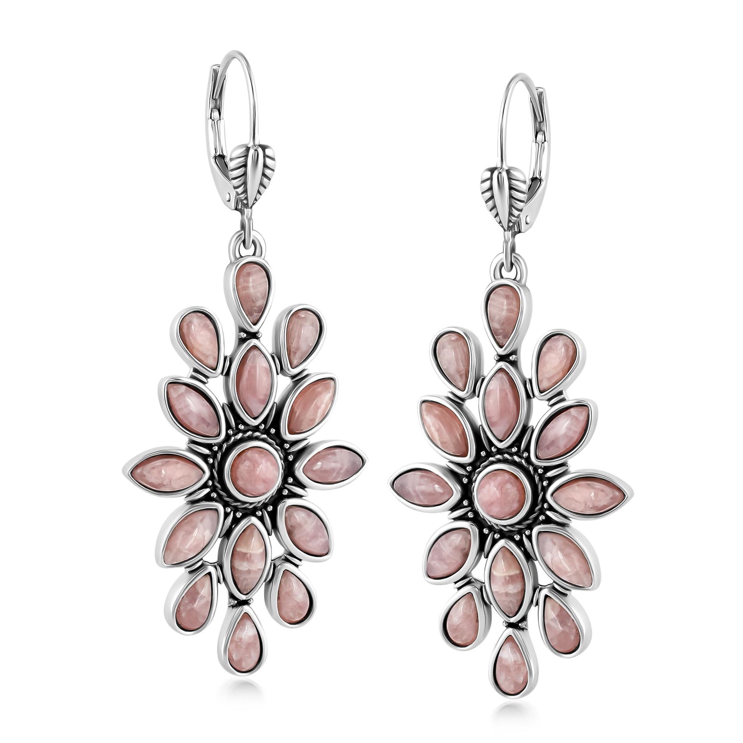 EXCLUSIVELY OURS! Sterling Silver Rhodochrosite Cluster Dangle Earrings