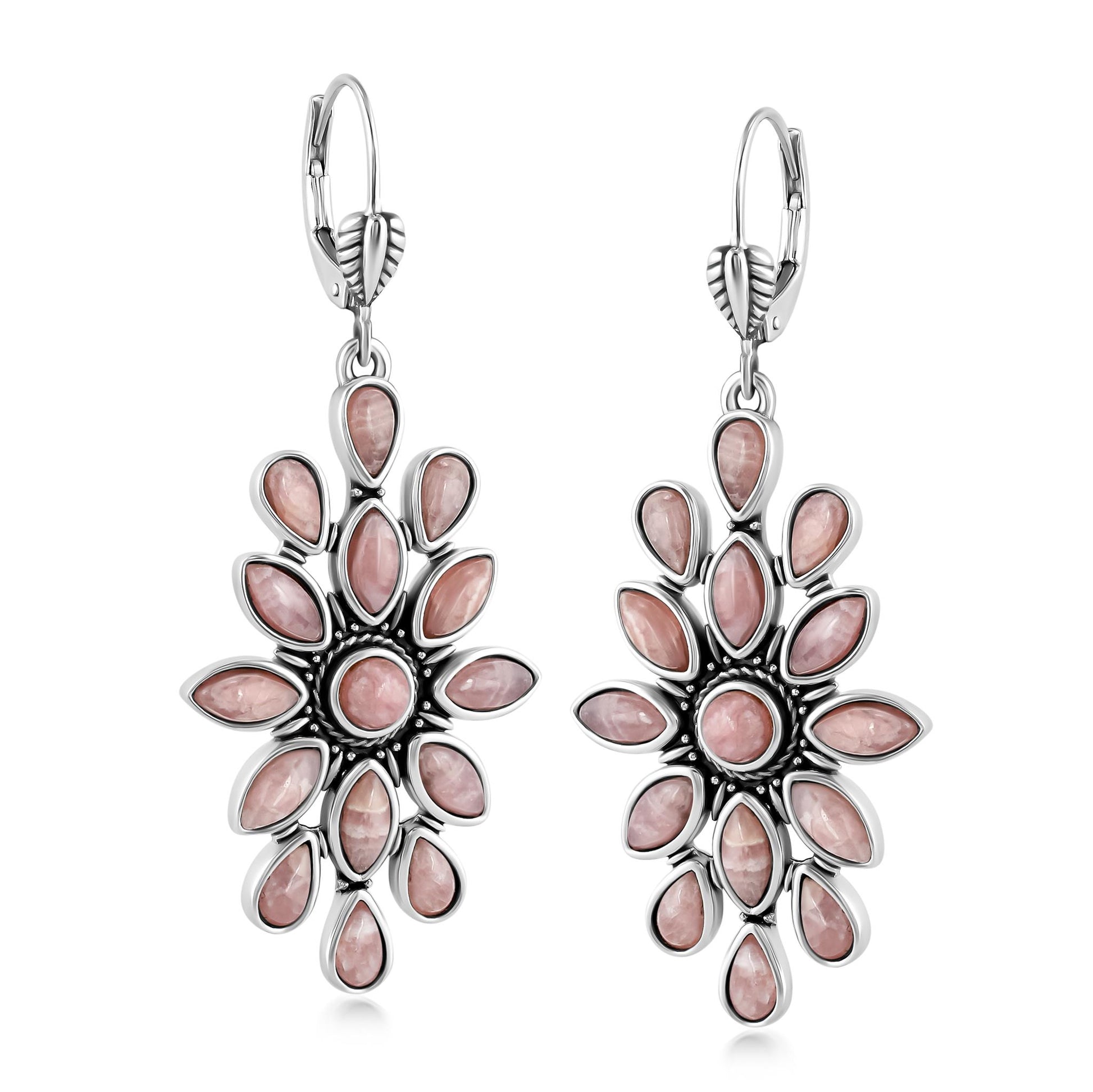 EXCLUSIVELY OURS! Sterling Silver Rhodochrosite Cluster Dangle Earrings