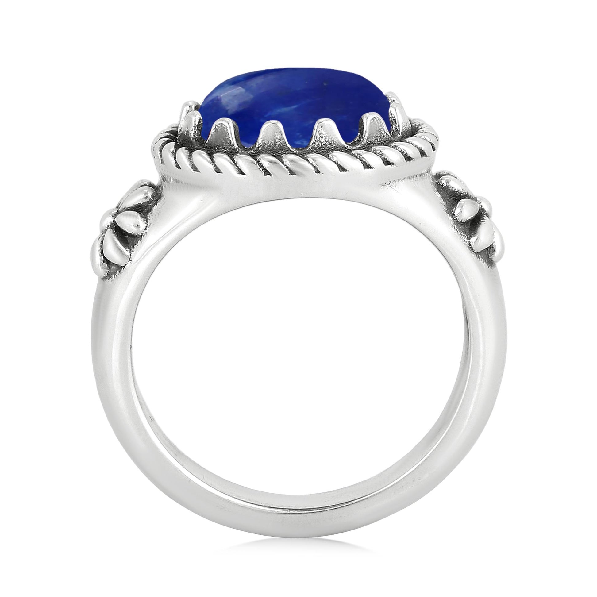 Sterling Silver Lapis East West Ring