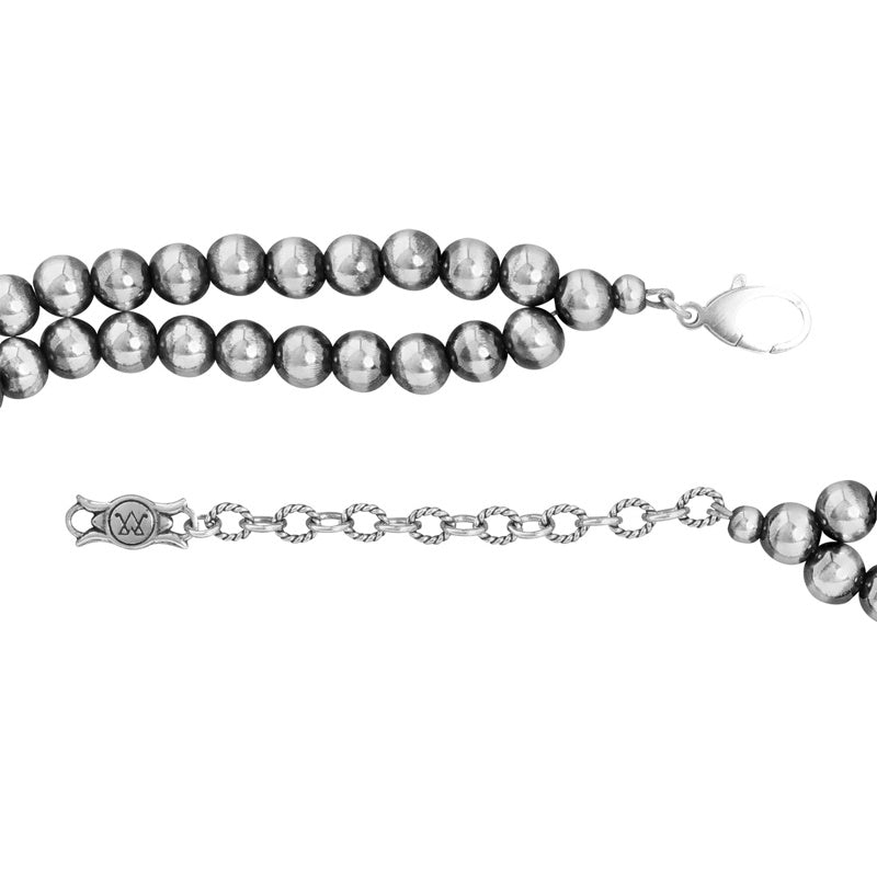Sterling Silver Pink Rhodonite Arrowhead Squash Blossom Statement Necklace, 18 to 21 Inches