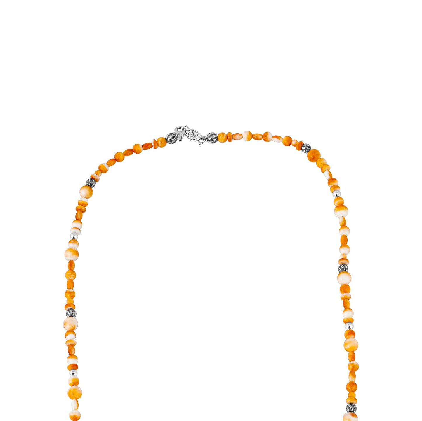 EXCLUSIVELY OURS! Sterling Silver Orange Spiny Oyster Beaded Necklace, 36 Inches