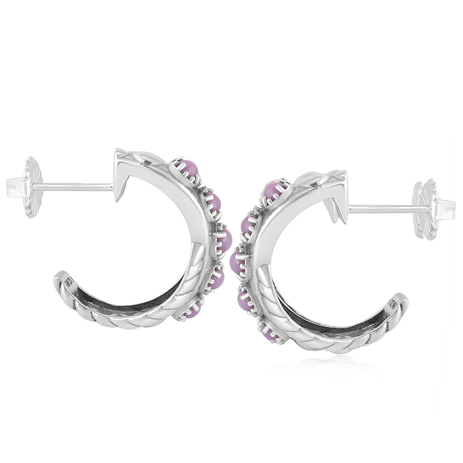 Sterling Silver Phosphosiderite Twist Hoop Earrings