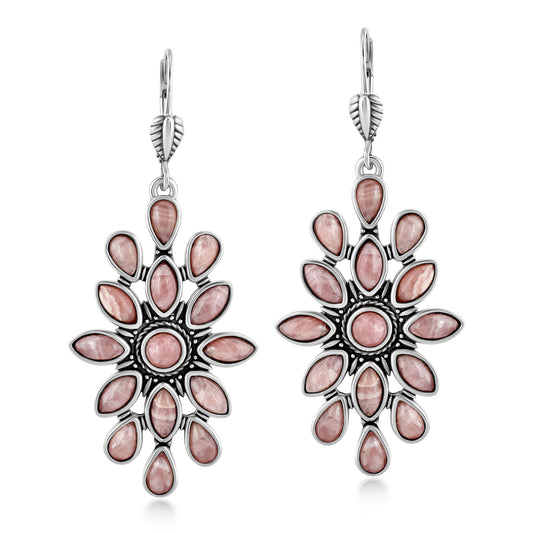 EXCLUSIVELY OURS! Sterling Silver Rhodochrosite Cluster Dangle Earrings