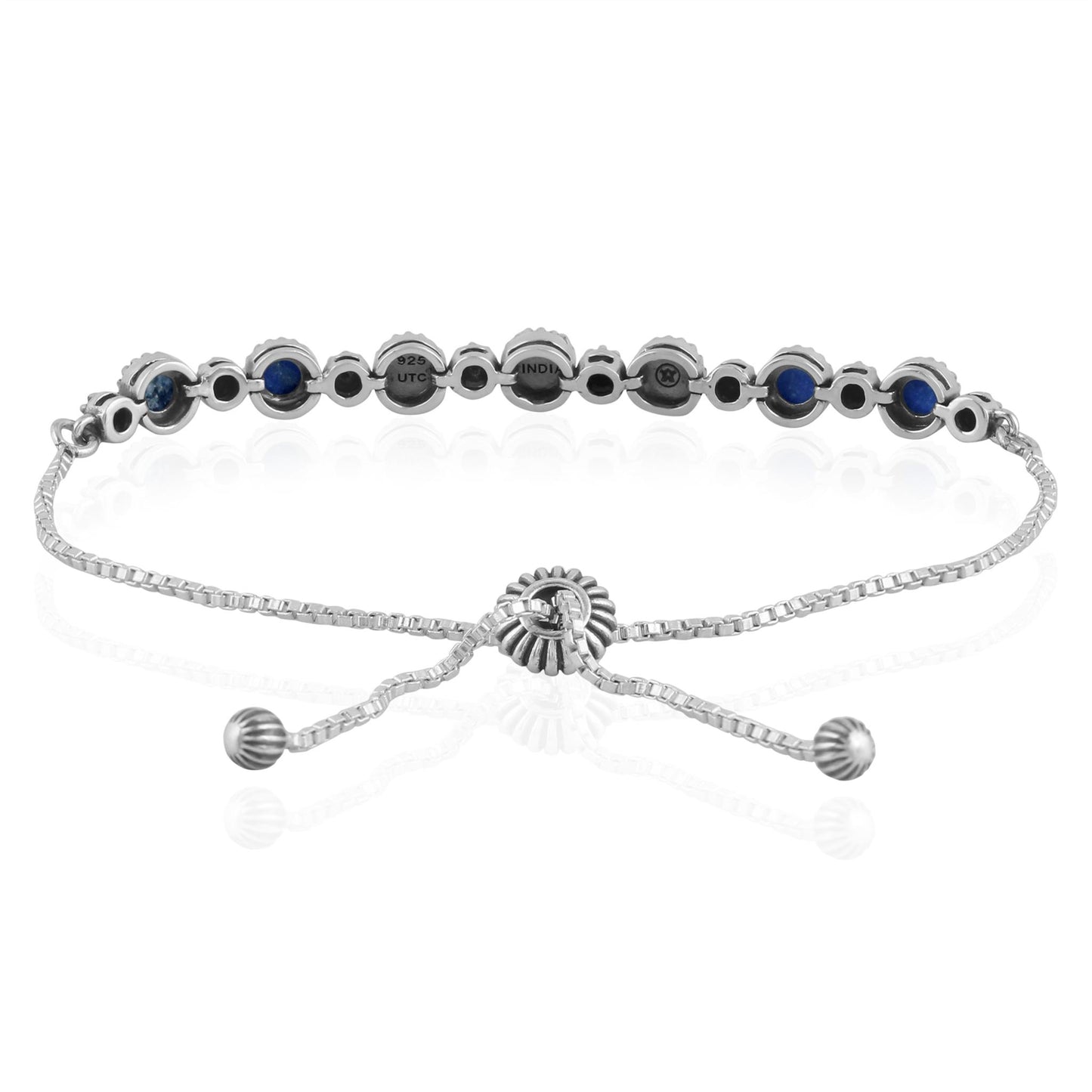 Sterling Silver Lapis Adjustable Friendship Bracelet