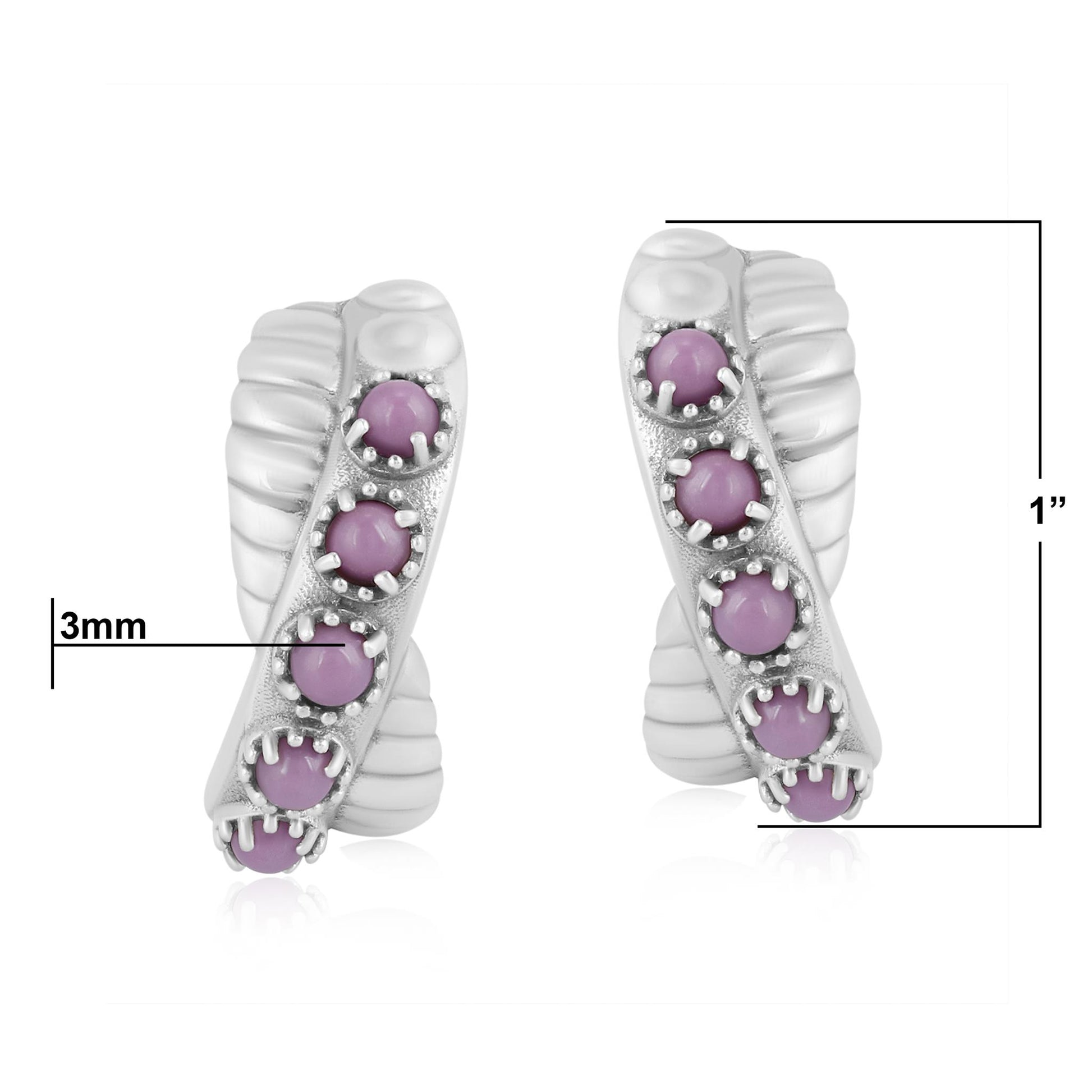 Sterling Silver Phosphosiderite Twist Hoop Earrings