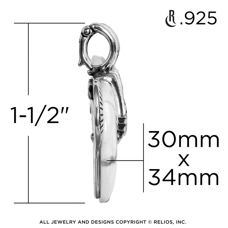 Sterling Silver White Howlite Spirit Horse Pendant Enhancer