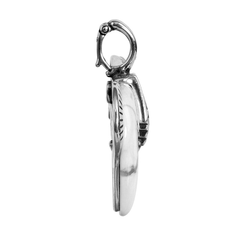 Sterling Silver White Howlite Spirit Horse Pendant Enhancer