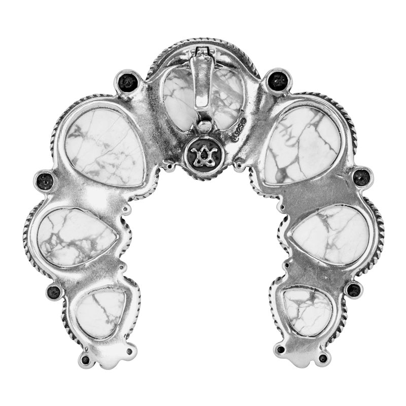 Sterling Silver White Howlite Large Naja Pendant Enhancer