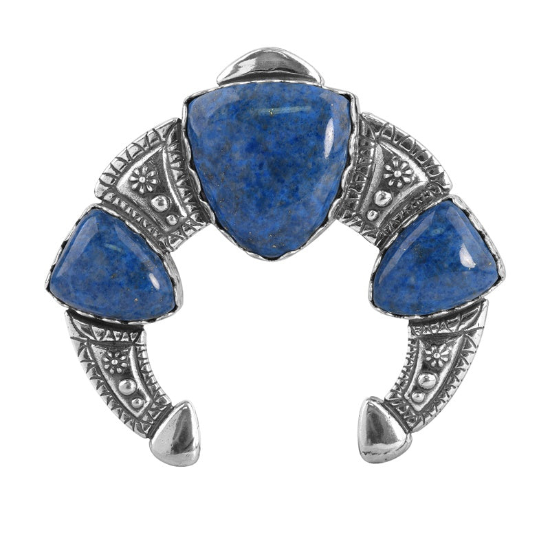 Sterling Silver Lapis Arrowhead Naja Pendant Enhancer