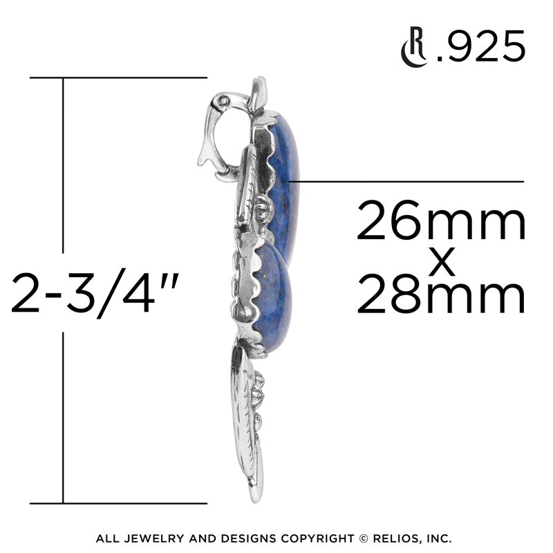 Sterling Silver Lapis Arrowhead Naja Pendant Enhancer