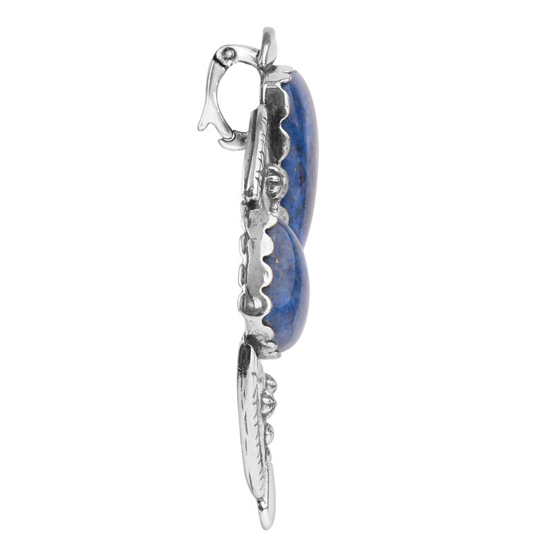 Sterling Silver Lapis Arrowhead Naja Pendant Enhancer