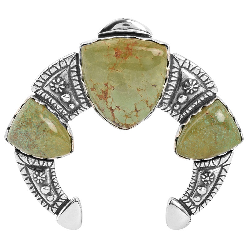 Sterling Silver Green Turquoise Arrowhead Naja Pendant Enhancer