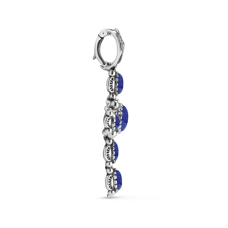 Sterling Silver Blue Lapis Cross Pendant Enhancer