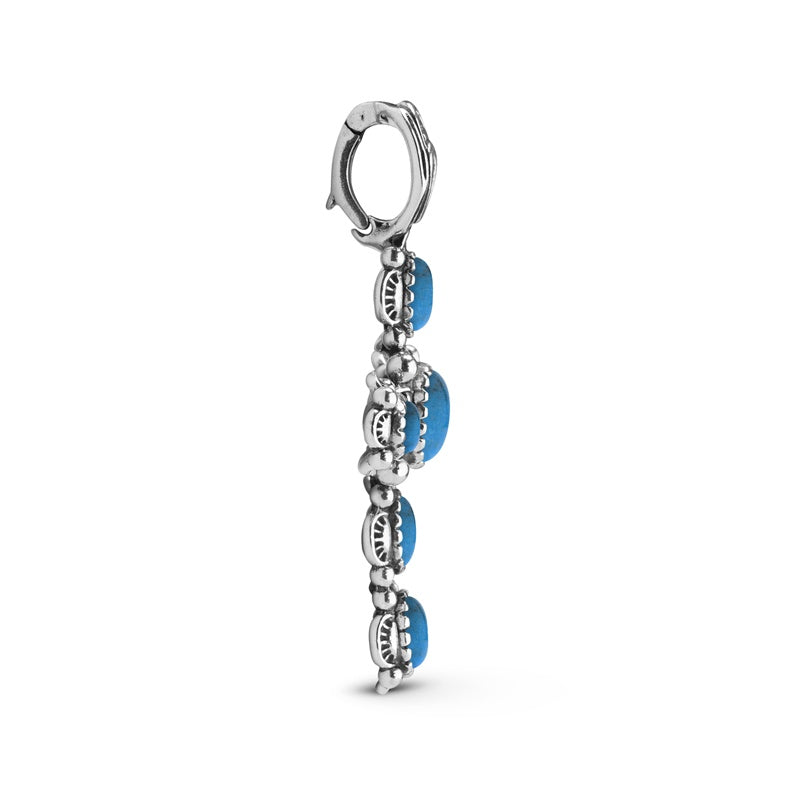 Sterling Silver Sleeping Beauty Turquoise Cross Pendant Enhancer