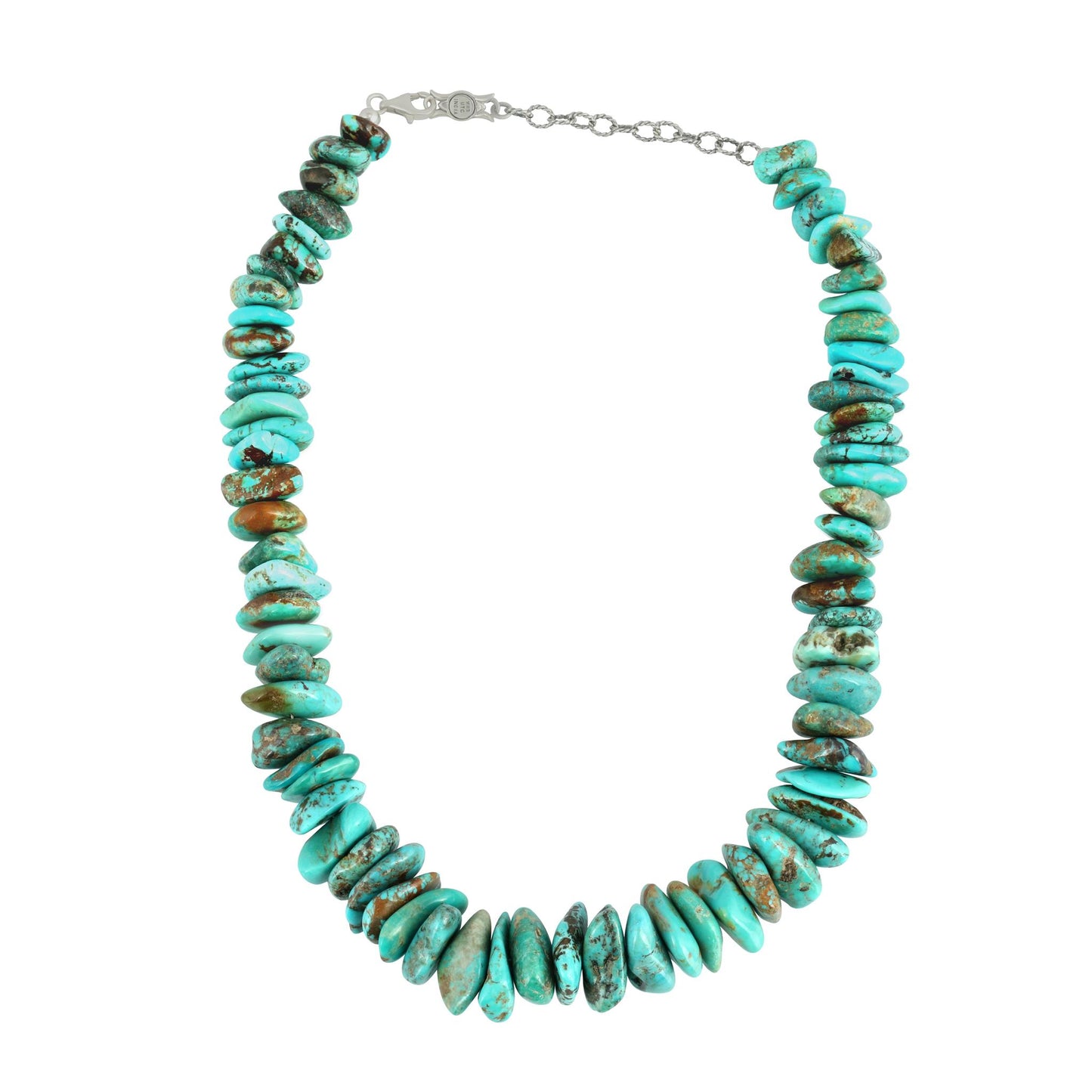 Sterling Silver Shades of Turquoise Bead Necklace, 18 and 21 Inches