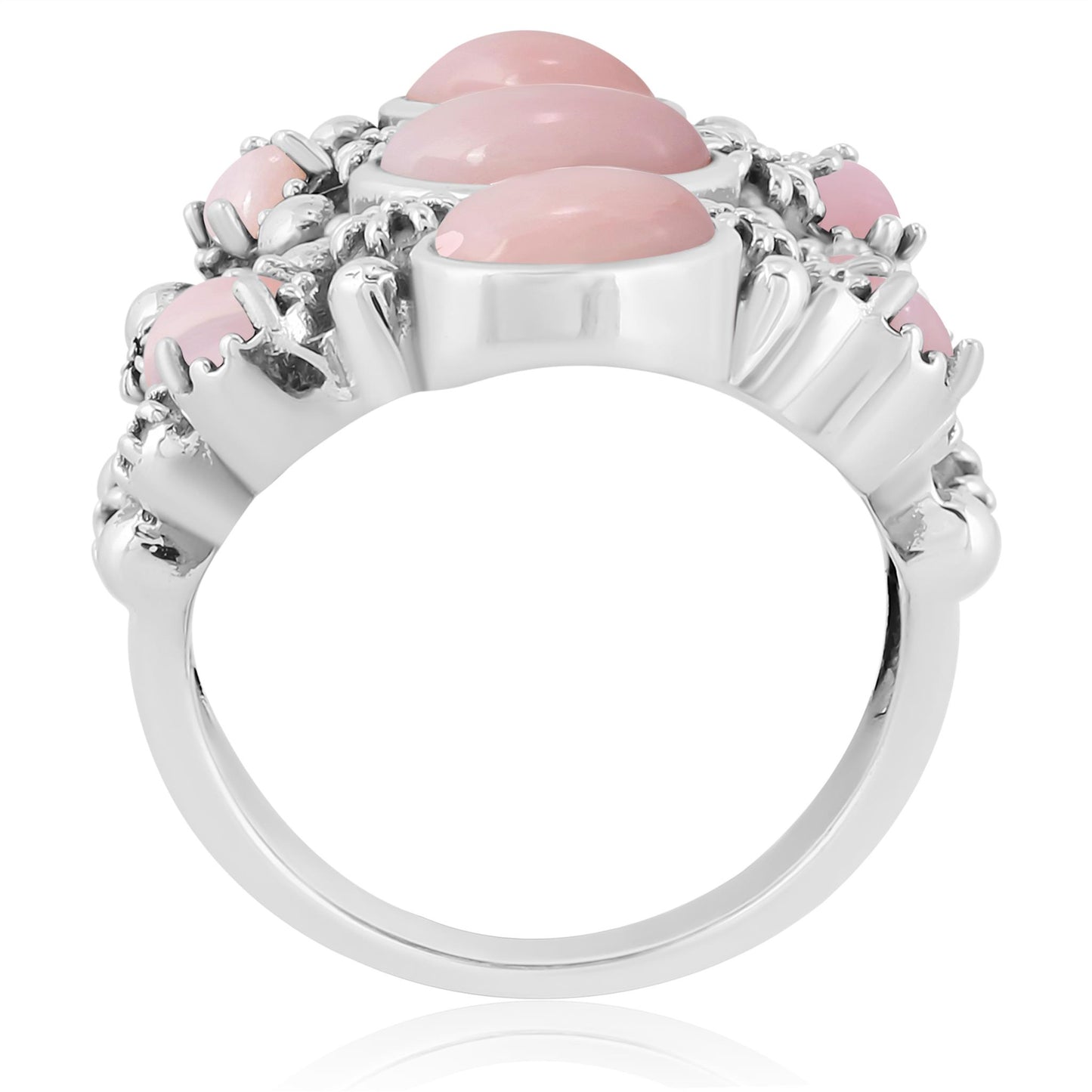 EXCLUSIVELY OURS! Sterling Silver Pink Opal 9-Stone Cluster Ring