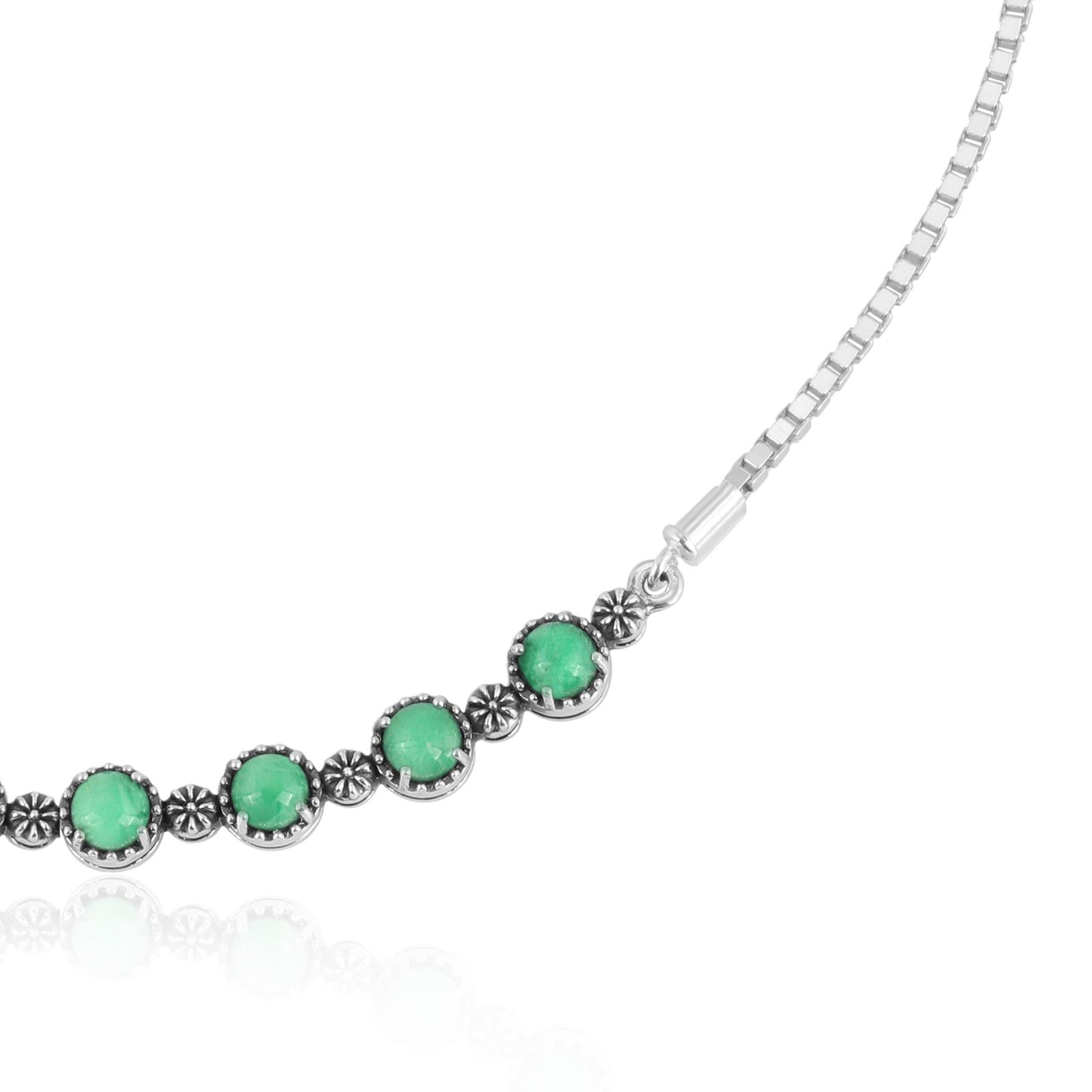 Sterling Silver Variscite Friendship Plaque Necklace
