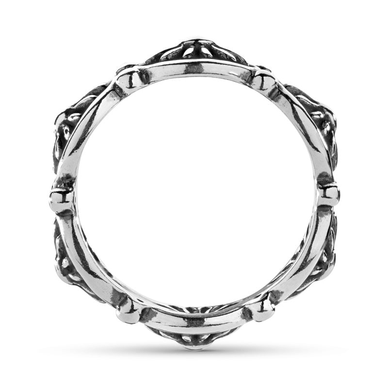 Sterling Silver Concha Design Band Ring, Sizes 5 to 10