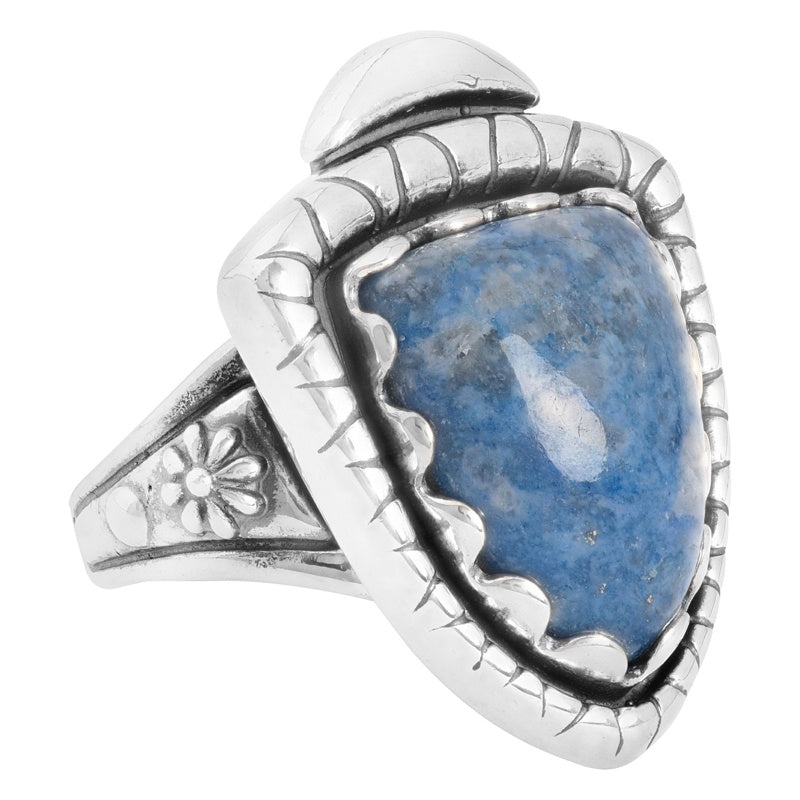 Sterling Silver Blue Lapis Arrowhead Ring, Sizes 5 to 10