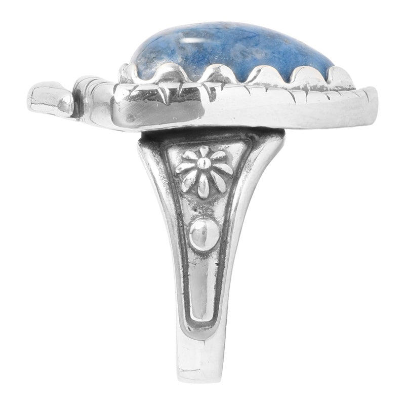 Sterling Silver Blue Lapis Arrowhead Ring, Sizes 5 to 10