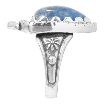Sterling Silver Blue Denim Lapis Arrowhead Gemstone Ring Size 5 to 10