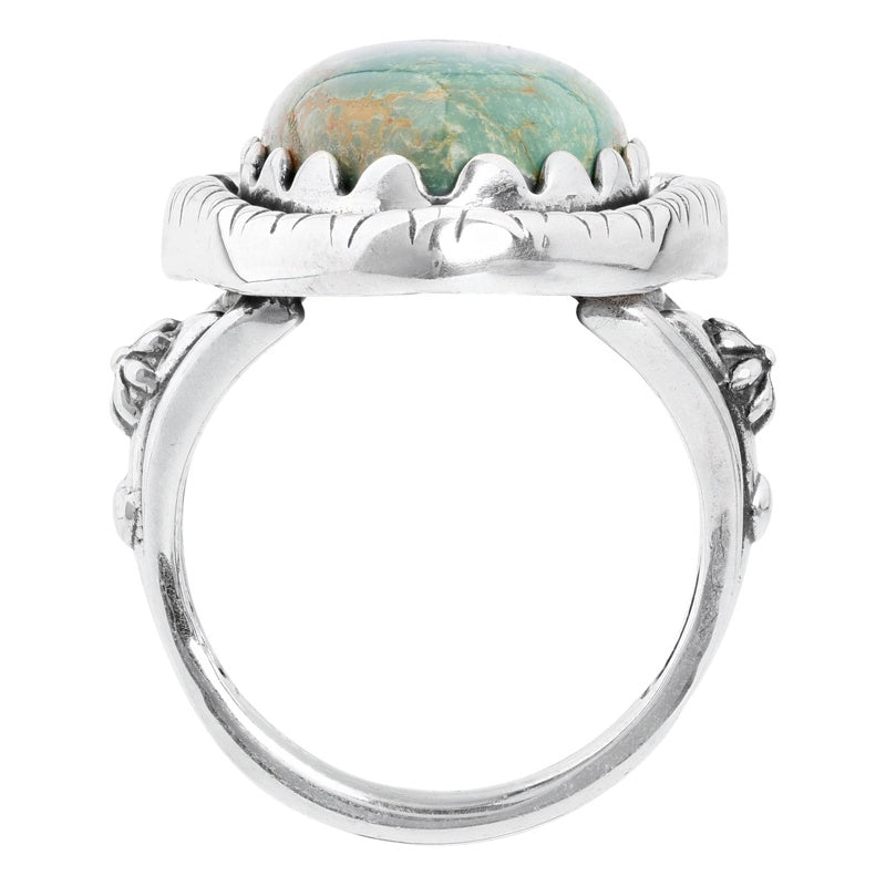 Sterling Silver Green Turquoise Arrowhead Ring Sizes 5 to 10